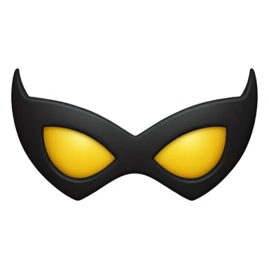 A bold superhero emoji with bat ears, sharp eyes, and a dark mask. The design is black and yellow, with a fierce, heroic expression sticker
