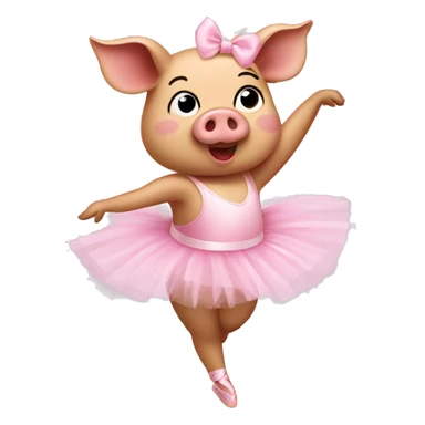 pig wearing a ballerina tutu and dancing sticker