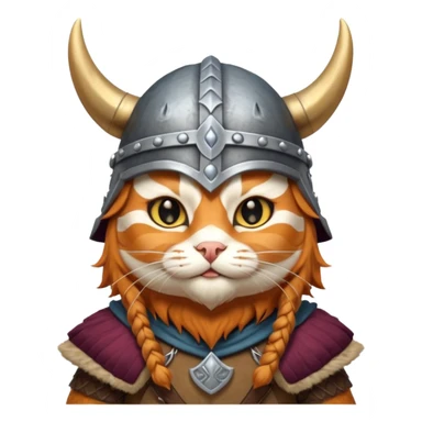 ginger cat dressed as a viking, in Valhalla, detailed, epic sticker