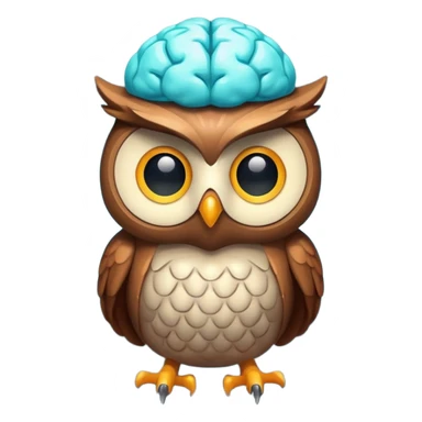 owl with glowing brain idea moment sticker
