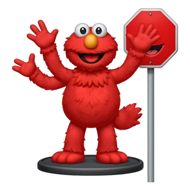 Elmo on a stop sign sticker
