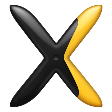 make a letter x emoji in the color black and make the background transparent sticker