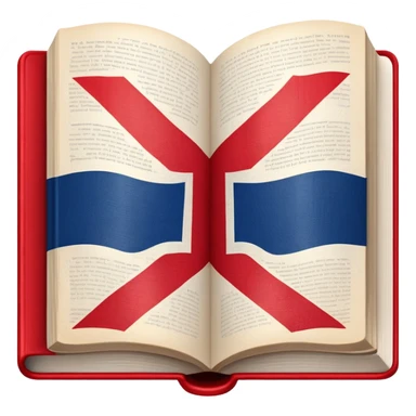 An open book with English flag pattern on it sticker