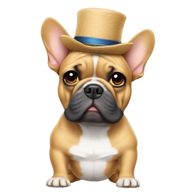 French bulldog wearing a hat sticker