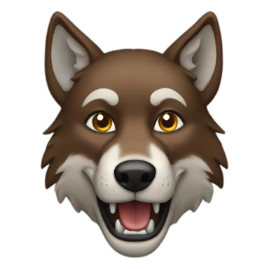 brown anthropomorphic wolf sticker