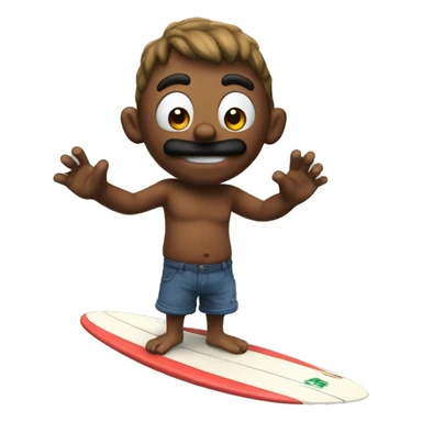 Boo from Mario on a surfboard with RAW papers in his hand sticker