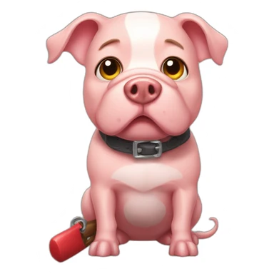 Pig dog with a big tong sticker