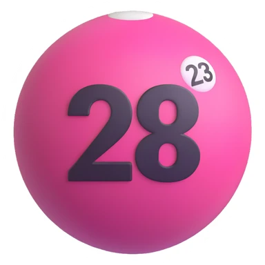pink billiard ball with the number 23 sticker