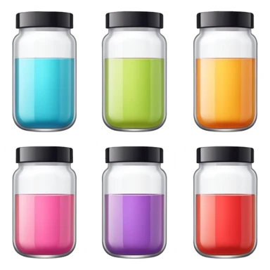 emoji of beauty tubes and jar with brand labels, minimalistic design sticker