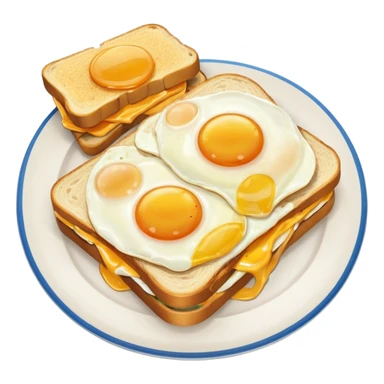 breakfast sandwich on a plate with eggs on the side sticker