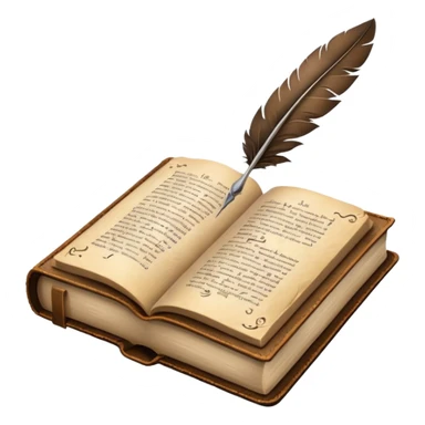 Bible with a quill and ink sticker