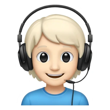 Anemone with black headphones with a happy face sticker