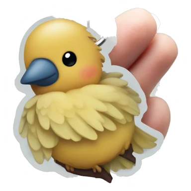 a keychain of a cute baby bird imprint on it  sticker