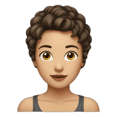 fille brune et bronzée aux cheveux courts et frisés sticker