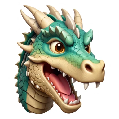 Cinematic Comical Giant Rock Dragon Portrait Emoji, Head tilted dramatically with an exaggeratedly amused expression, featuring a striking, chiseled body with bold stone textures and wide, expressive eyes brimming with playful geologic mischief; rendered with vivid, lifelike detail and dynamic, natural shadows, high shine, dramatic yet humorous, styled with an air of cheeky ancient solidity, soft glowing outline, capturing the essence of a spirited and over‐the‐top stone giant that looks ready to rumble with timeless mirth! sticker