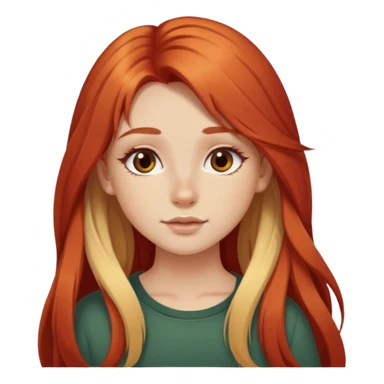 Red hair girl with long hair, a nose ring and blonde hair girl with long hair posing cutely sticker