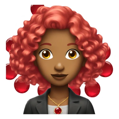 a person with red ruby jewel hair sticker