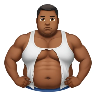 fat black man with ripped shirt  sticker