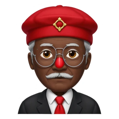 black suited old man with red fes hat and eye pach sticker