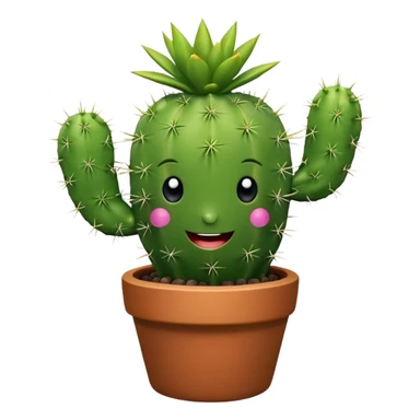 Happy sparkle Cactus in a pot  sticker