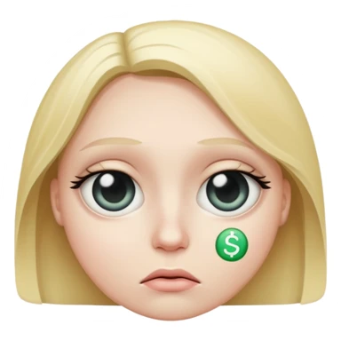 sad face with a dollar sign sticker