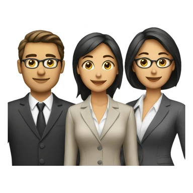business man and 2 business women sticker
