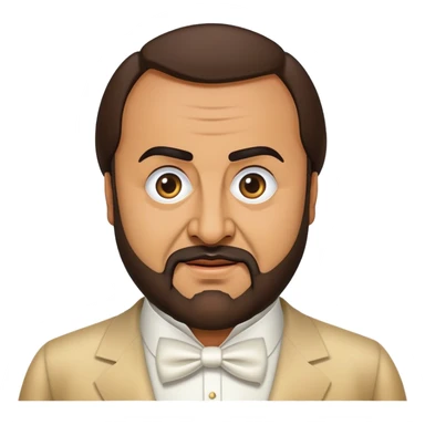 Cinematic Realistic Luciano Pavarotti Portrait Emoji, depicted as a charismatic operatic tenor with expressive eyes and commanding stage presence, rendered with rich elegant textures and warm theatrical lighting that captures his timeless vocal brilliance. sticker