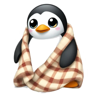 a cosy cute penguin in a blanket sticker