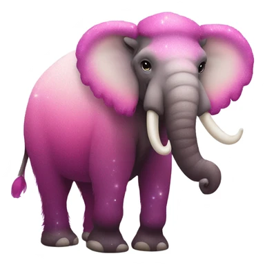 Pink ombre full body mammoth with glitter sticker