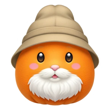 And orange plushie wearing a hat sticker