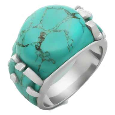 silver turquoise ring with stone details sticker