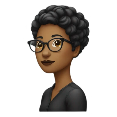 Femme-cheveux-noir-très-court-lunettes sticker