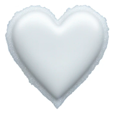 White frosted heart sticker