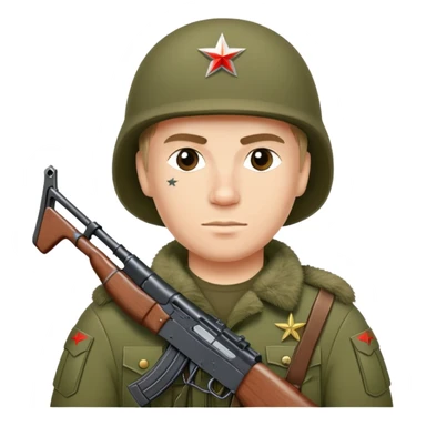 Russian soldier with AK and Z patch sticker