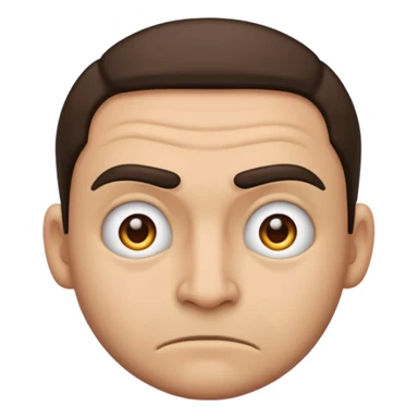 criminal emoji with a scar on the cheek, furrowed eyebrows, classic emoji style sticker