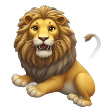 Lion sur la terre  la terre sur un serpent sur un chat sur une marmotte sur une souris sur la lune sur l'océan sur le soleil sur un dophin sur une loutre sticker