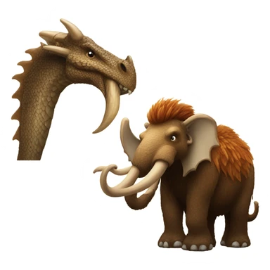 Dragon and mammoth together sticker