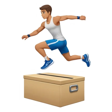 man jump onto plyo-box side-view sticker