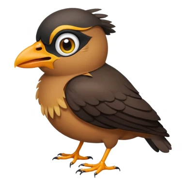 A crying common myna bird cute emoji sticker