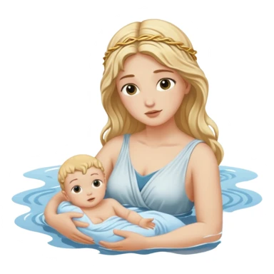 greek goddess dipping baby in river sticker