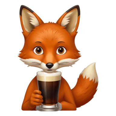 A fox drinking a Guinness  sticker