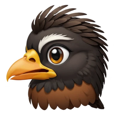 A crying common myna bird cute emoji sticker