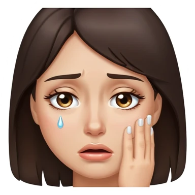 Beautiful brunette crying a puddle of tears sticker