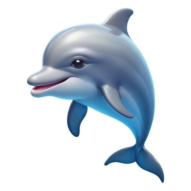 Cinematic Cute Bottlenose Dolphin Portrait Emoji, Head tilted playfully and inquisitively, featuring a charming, shiny glossy body with smooth, gleaming skin and round, sparkling eyes full of playful wonder, Simplified yet irresistibly adorable features, highly detailed, glowing with a warm, inviting aquatic glow, high shine, affectionate and lively, stylized with a touch of whimsical marine charm, soft glowing outline, capturing the essence of a mischievous yet endearing dolphin that seems as if it could splash out of the screen into your arms! sticker
