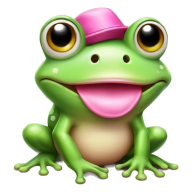 cute frog with pink hat sticker