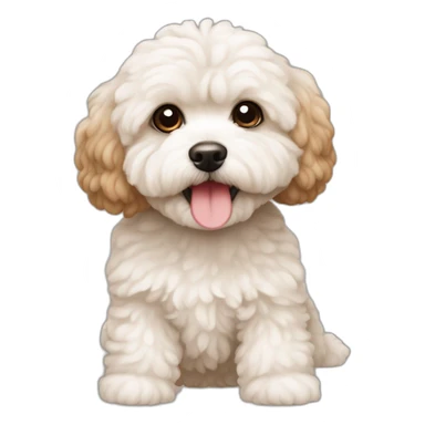 white and milky brown maltipoo sticker