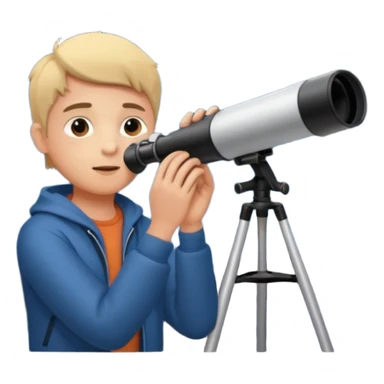 person stargazing with a telescope sticker