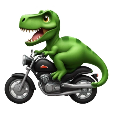 Dinosaur riding black motorbike sticker