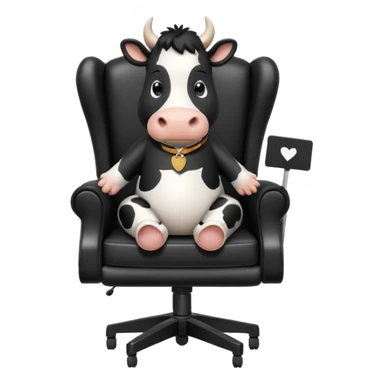 friesan cow sitting in a director's chair sticker