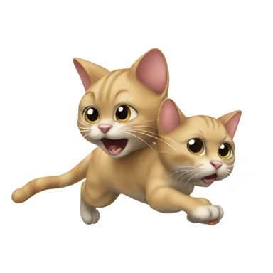 Cat chasing mouse  sticker